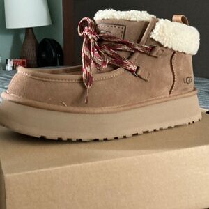 UGG Brown Boots with Red Laces